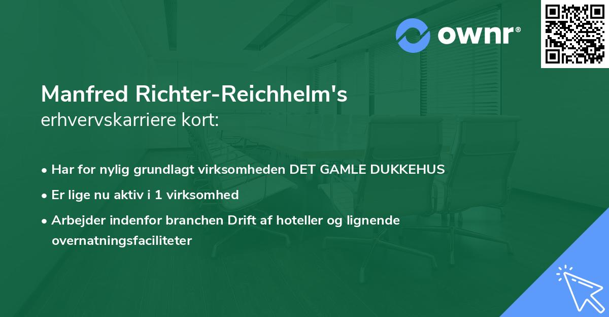 Manfred Richter-Reichhelm's erhvervskarriere kort