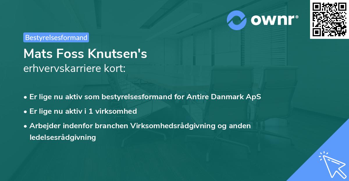 Mats Foss Knutsen's erhvervskarriere kort