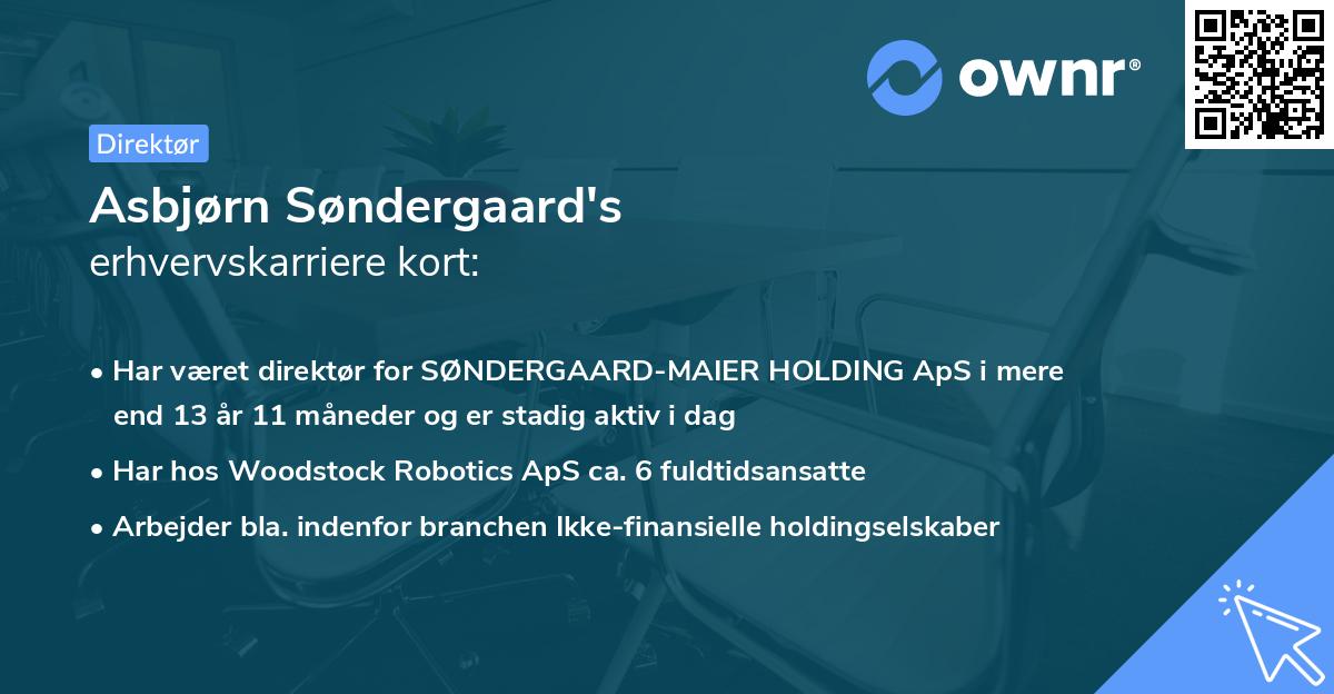 Asbjørn Søndergaard's erhvervskarriere kort