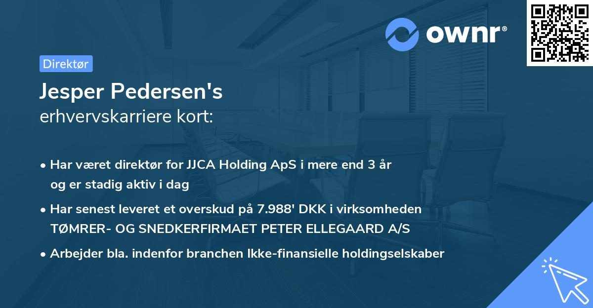 Jesper Pedersen's erhvervskarriere kort