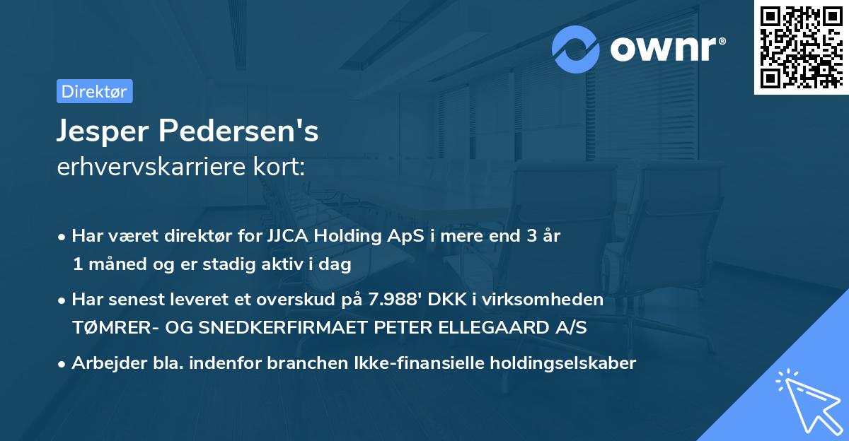 Jesper Pedersen's erhvervskarriere kort