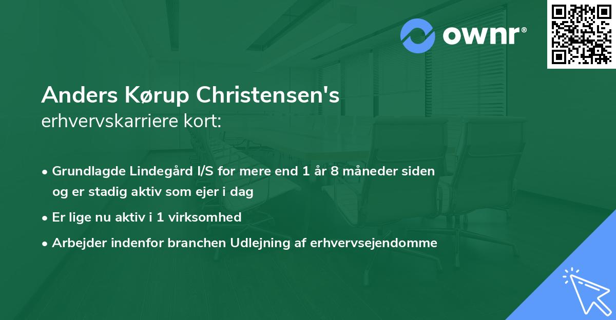Anders Kørup Christensen's erhvervskarriere kort
