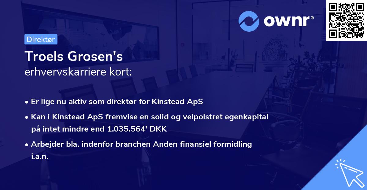 Troels Grosen's erhvervskarriere kort