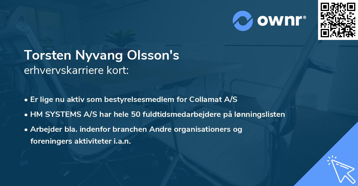Torsten Nyvang Olsson's erhvervskarriere kort
