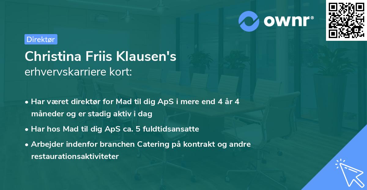Christina Friis Klausen's erhvervskarriere kort