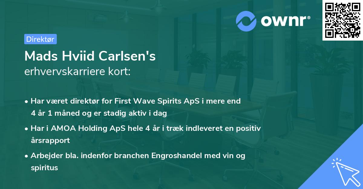 Mads Hviid Carlsen's erhvervskarriere kort