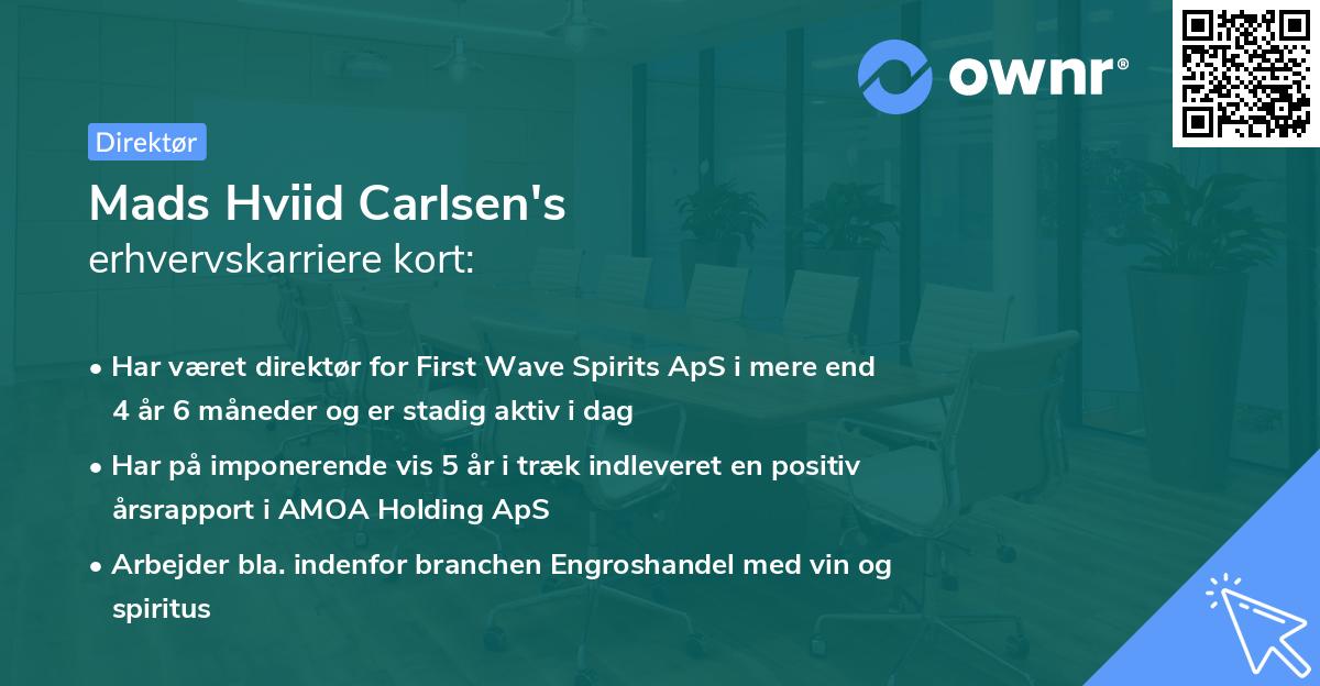 Mads Hviid Carlsen's erhvervskarriere kort