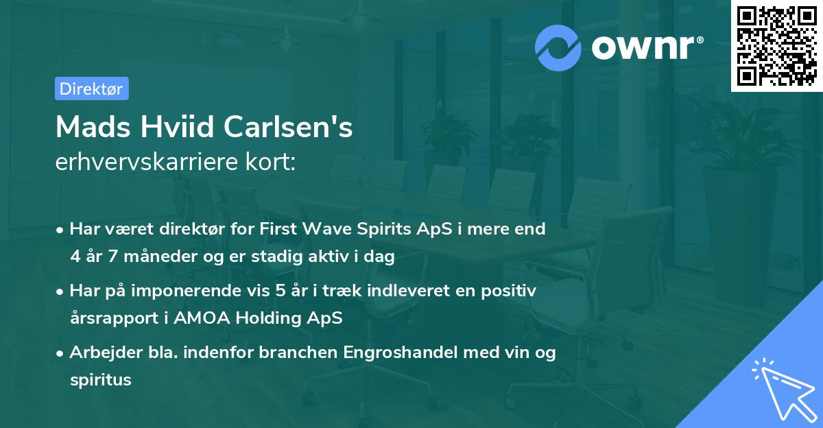 Mads Hviid Carlsen's erhvervskarriere kort
