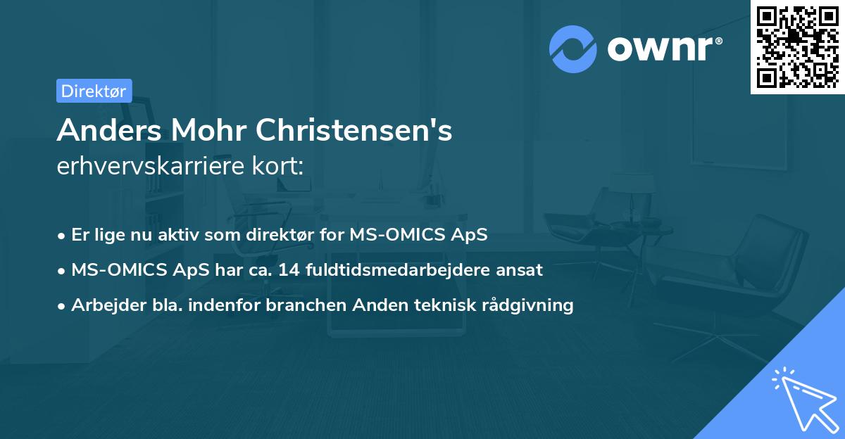 Anders Mohr Christensen's erhvervskarriere kort