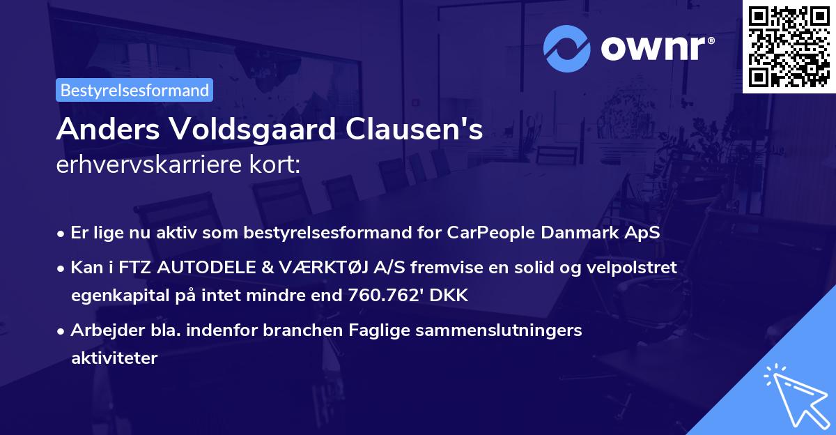 Anders Voldsgaard Clausen's erhvervskarriere kort