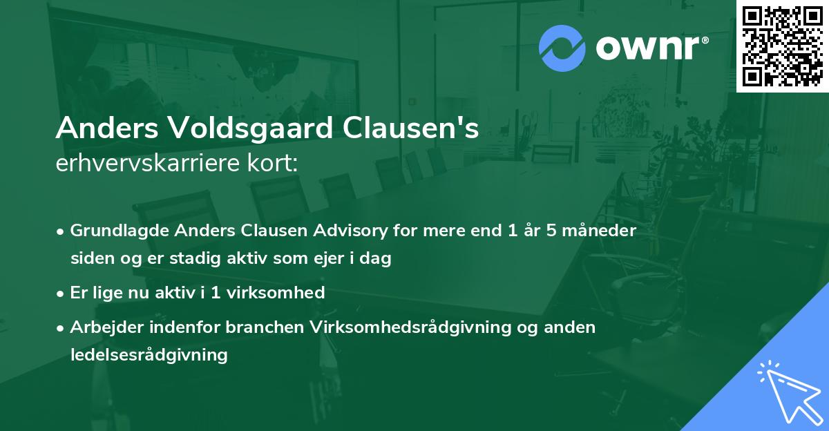 Anders Voldsgaard Clausen's erhvervskarriere kort