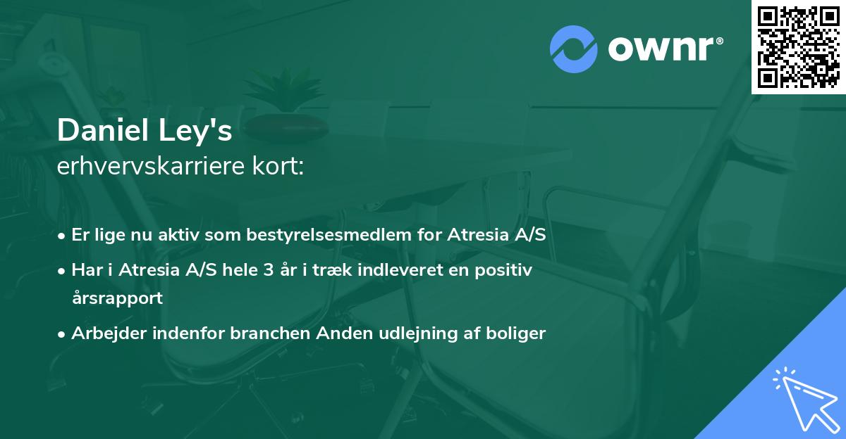 Daniel Ley's erhvervskarriere kort