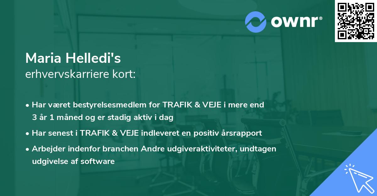 Maria Helledi's erhvervskarriere kort