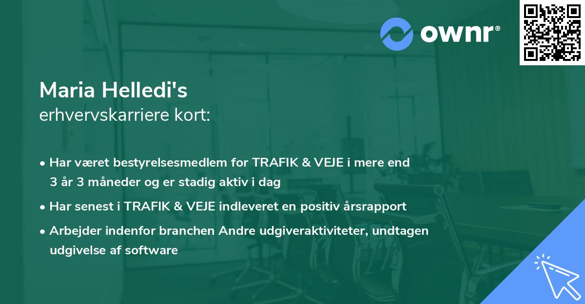 Maria Helledi's erhvervskarriere kort