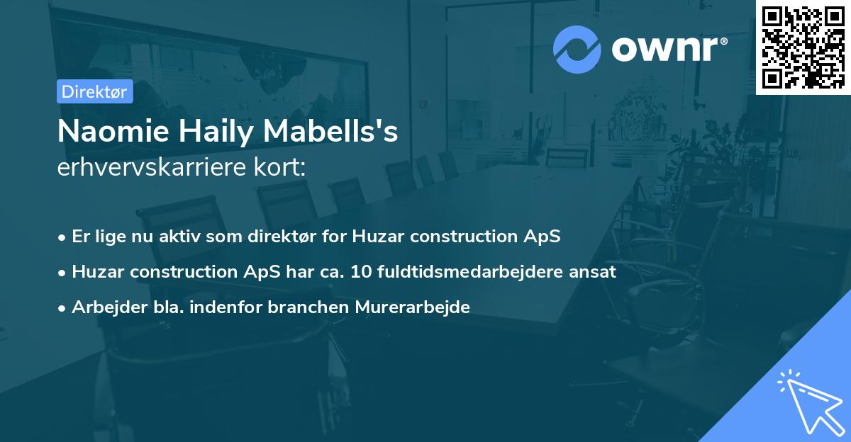Naomie Haily Mabells's erhvervskarriere kort