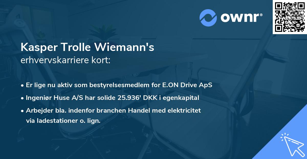 Kasper Trolle Wiemann's erhvervskarriere kort