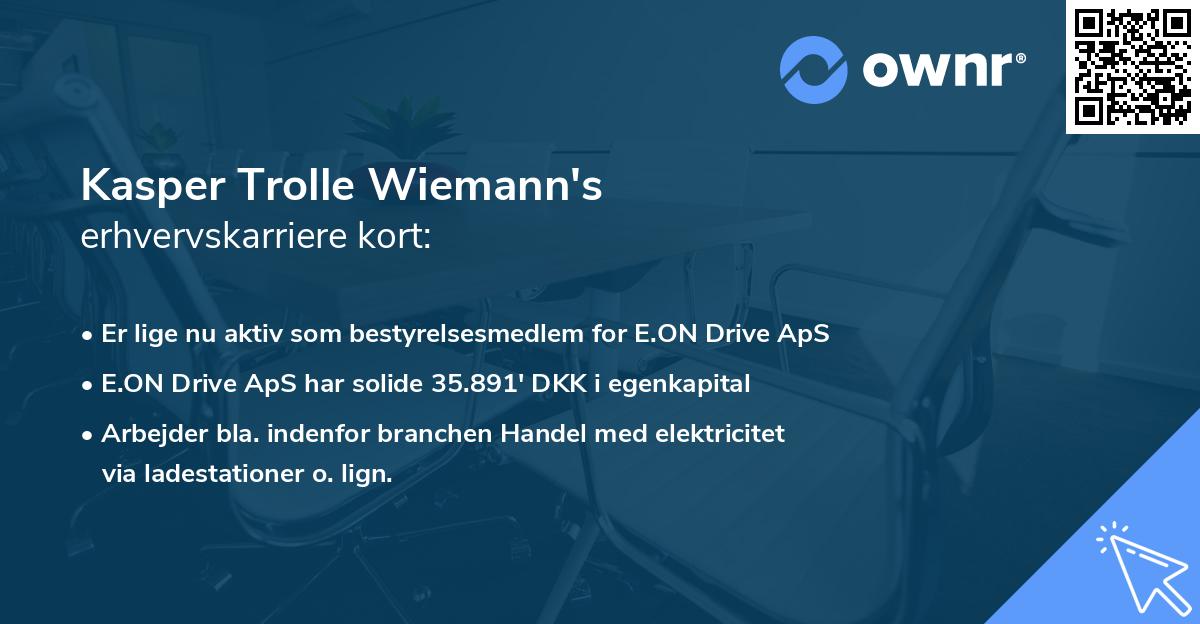 Kasper Trolle Wiemann's erhvervskarriere kort