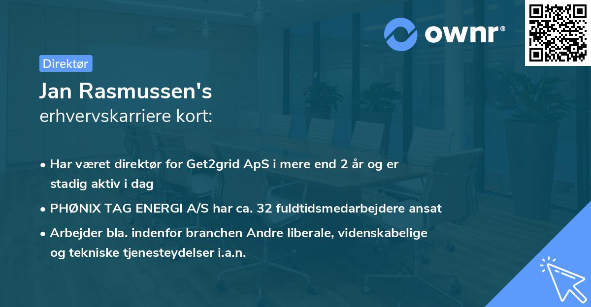 Jan Rasmussen's erhvervskarriere kort