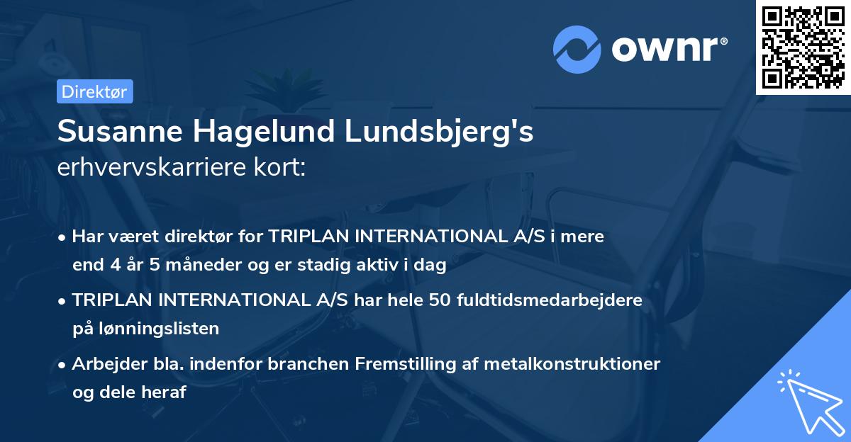 Susanne Hagelund Lundsbjerg's erhvervskarriere kort