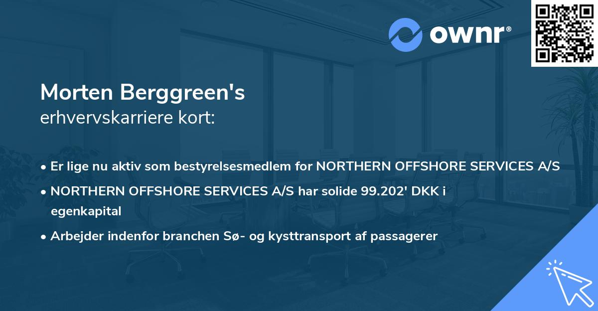 Morten Berggreen's erhvervskarriere kort