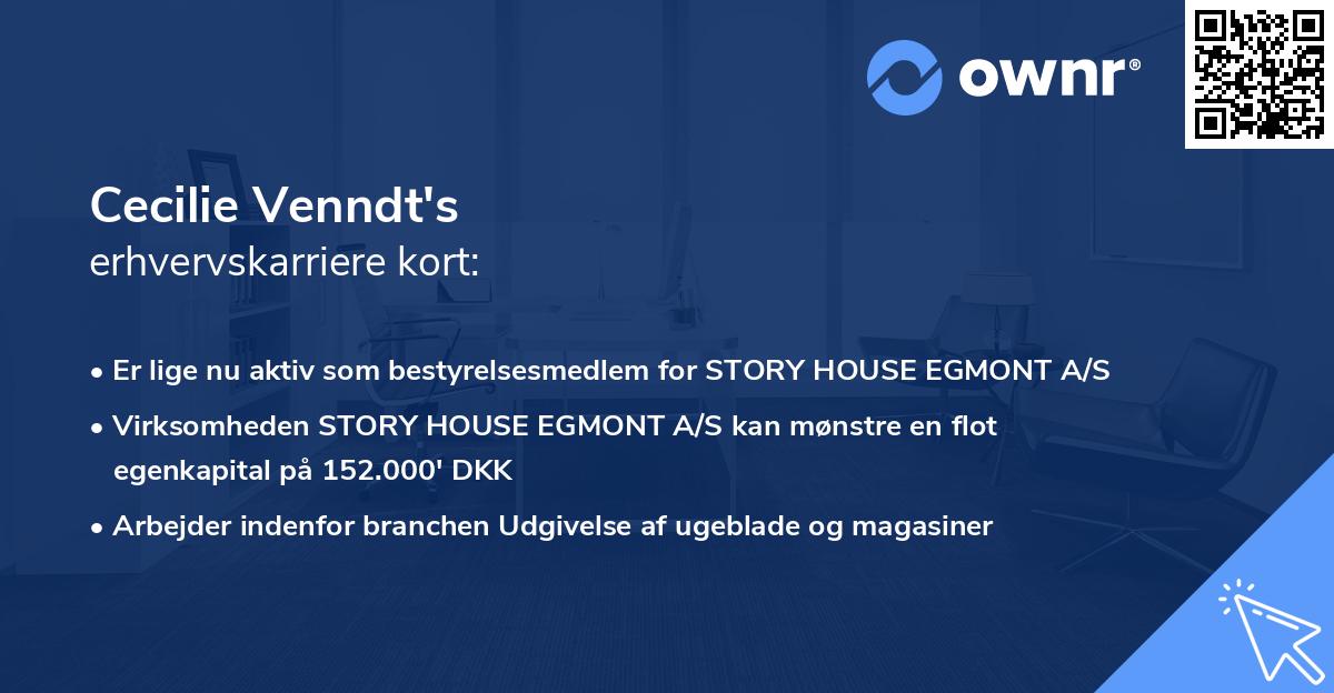 Cecilie Venndt's erhvervskarriere kort