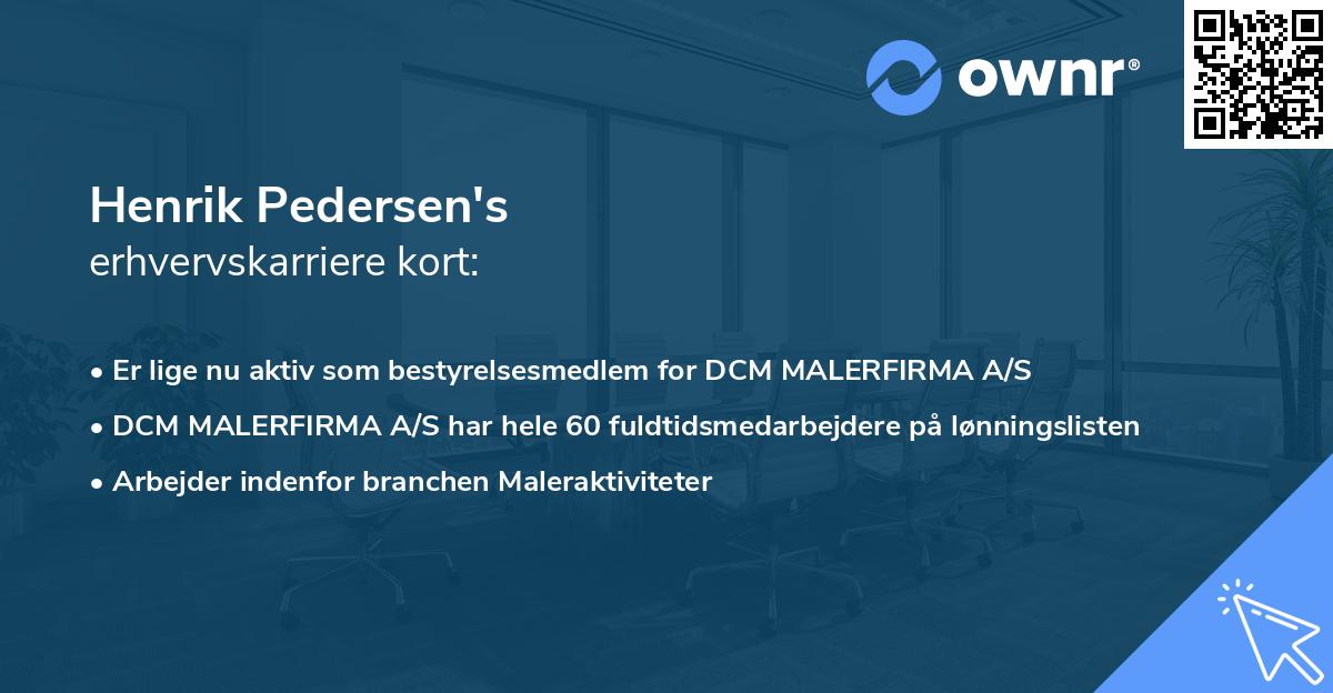 Henrik Pedersen's erhvervskarriere kort