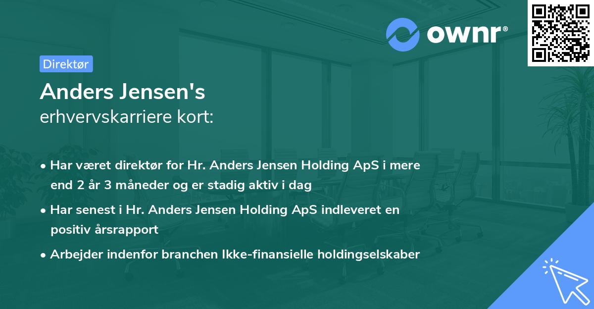 Anders Jensen's erhvervskarriere kort