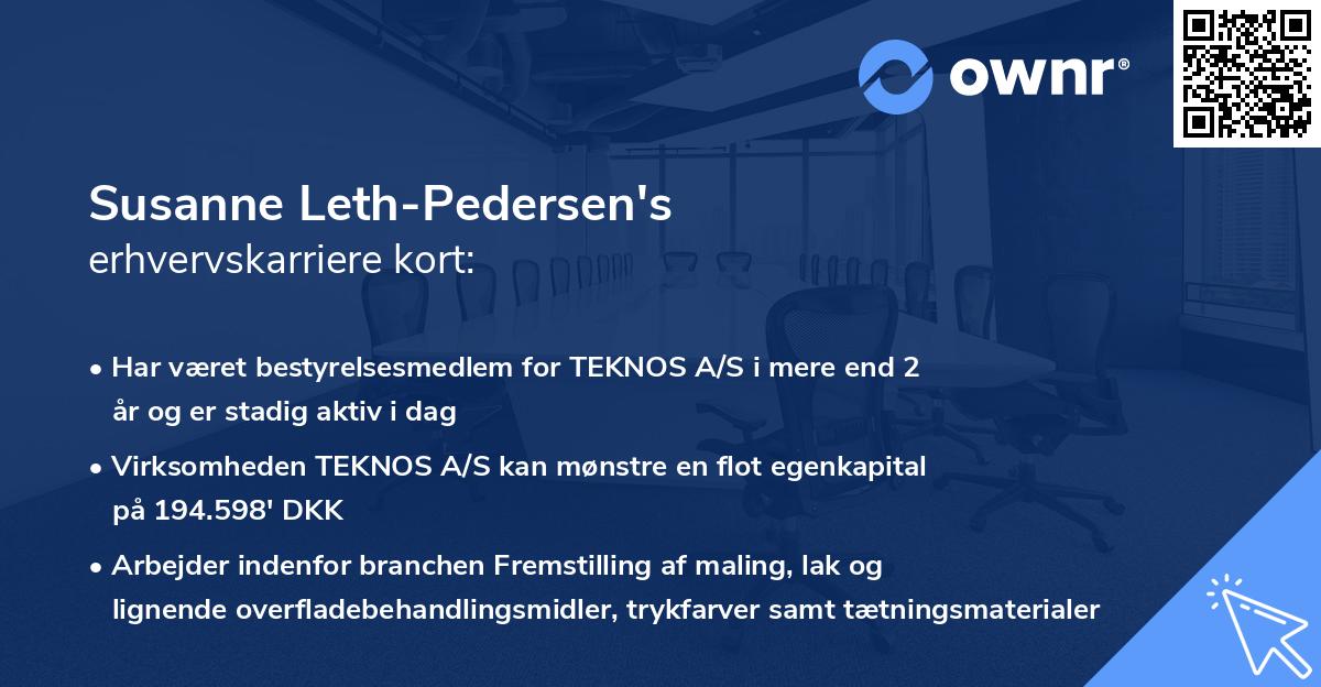 Susanne Leth-Pedersen's erhvervskarriere kort