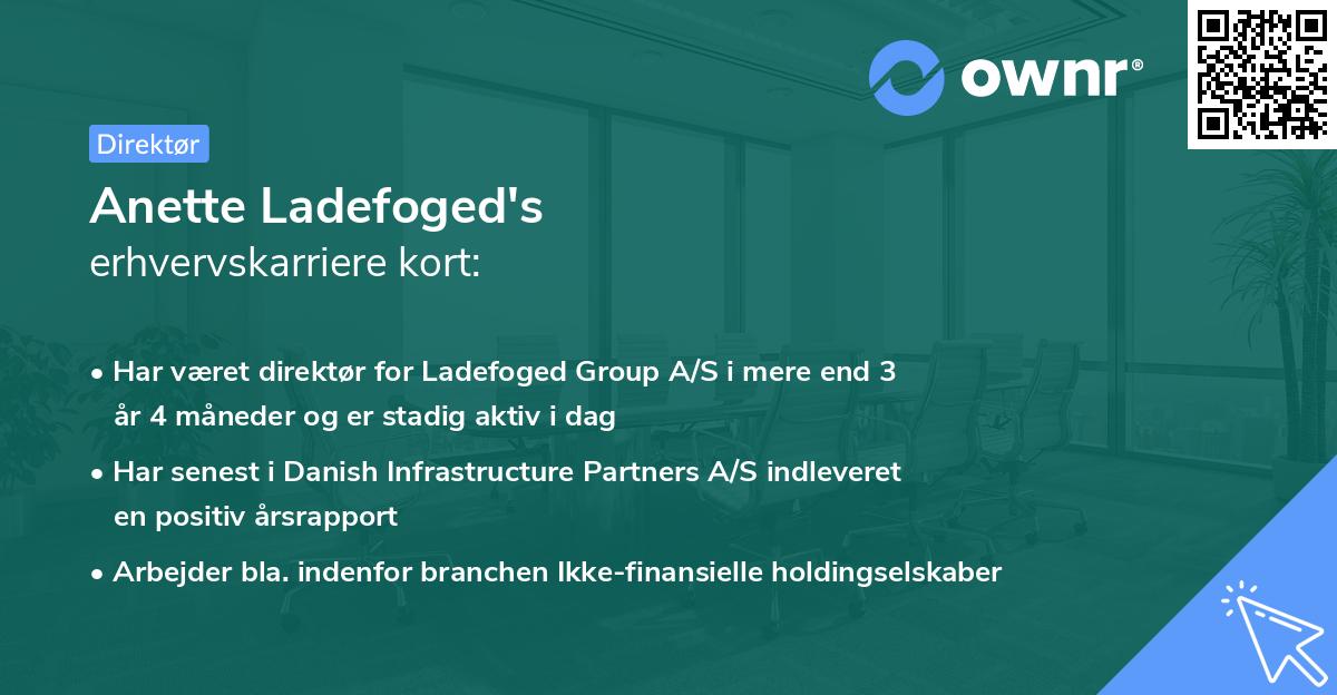Anette Ladefoged's erhvervskarriere kort
