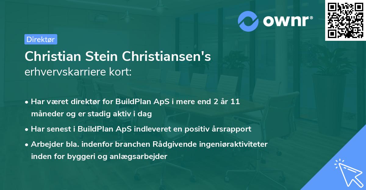Christian Stein Christiansen's erhvervskarriere kort