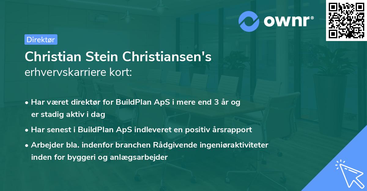 Christian Stein Christiansen's erhvervskarriere kort