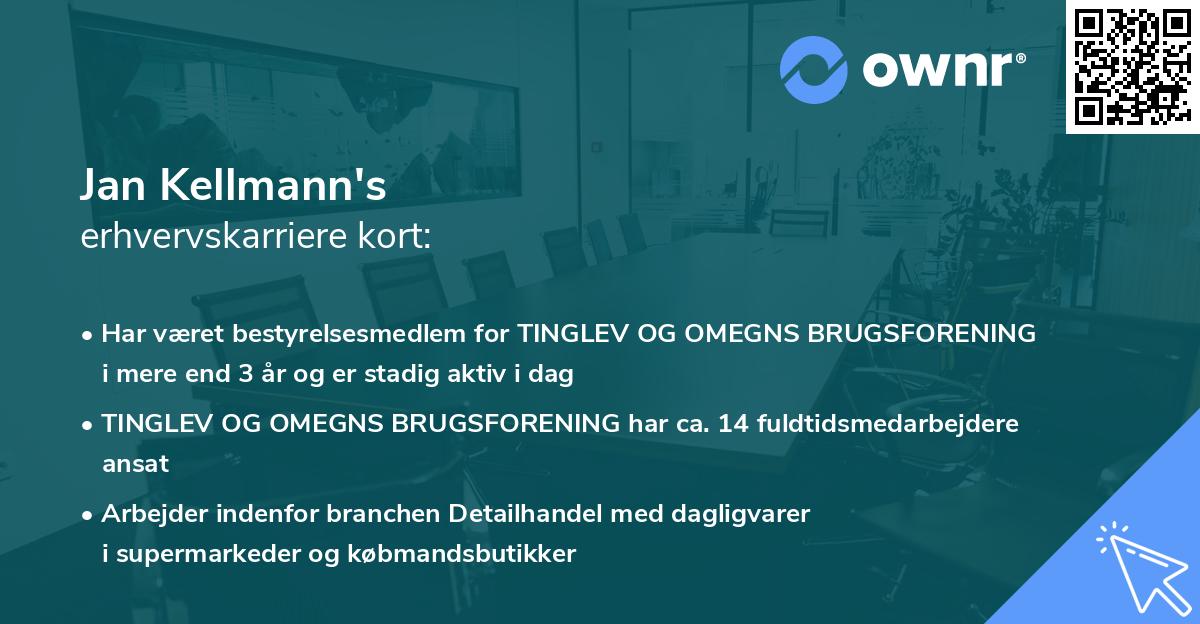 Jan Kellmann's erhvervskarriere kort