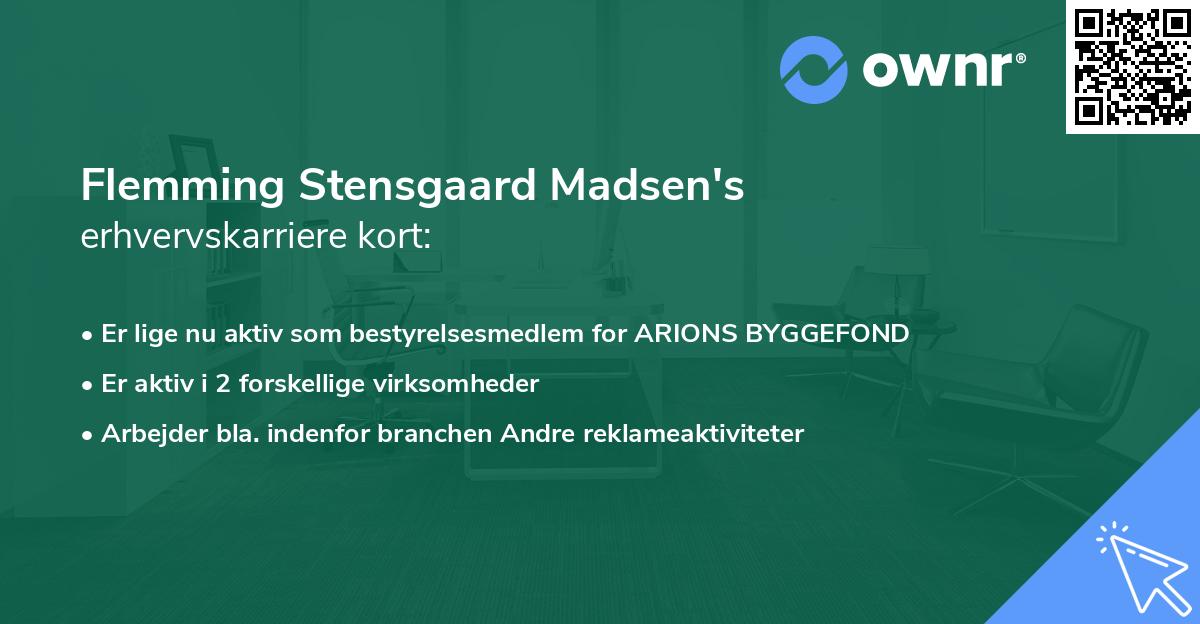 Flemming Stensgaard Madsen's erhvervskarriere kort