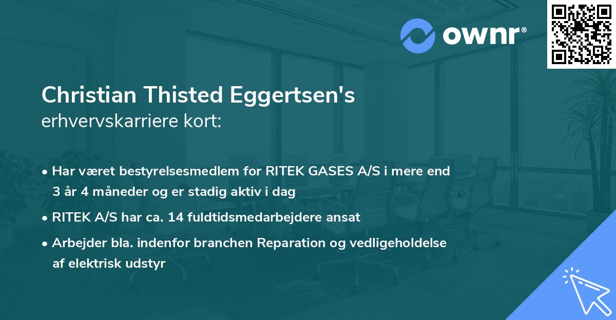 Christian Thisted Eggertsen's erhvervskarriere kort