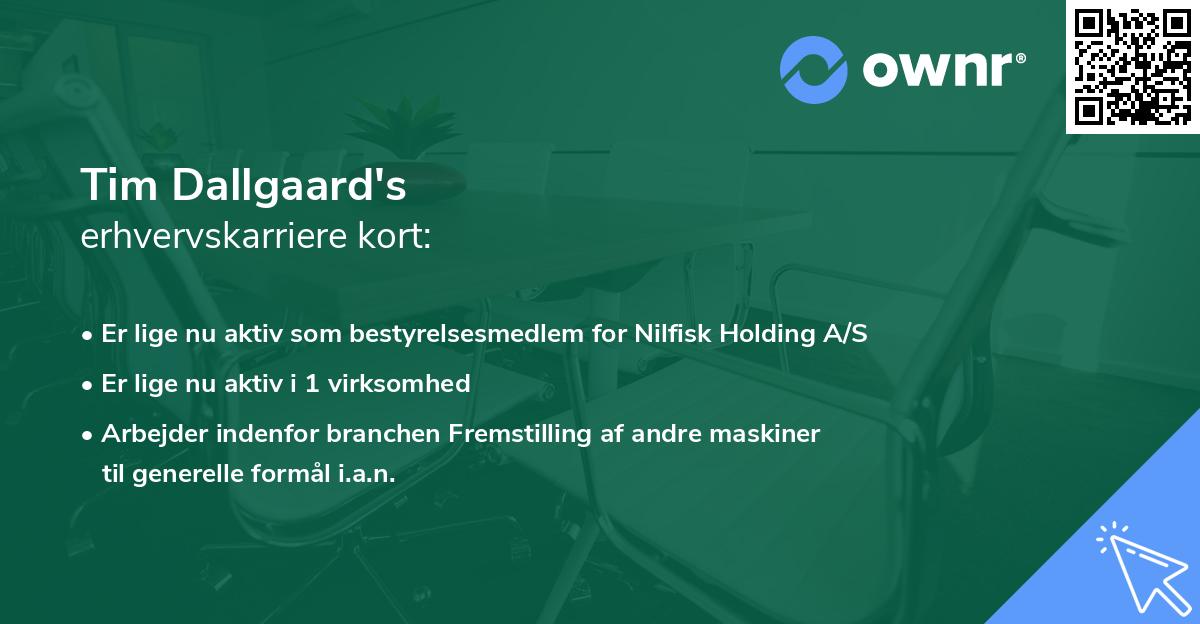 Tim Dallgaard's erhvervskarriere kort