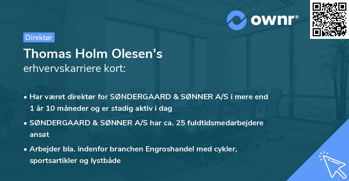 Thomas Holm Olesen's erhvervskarriere kort