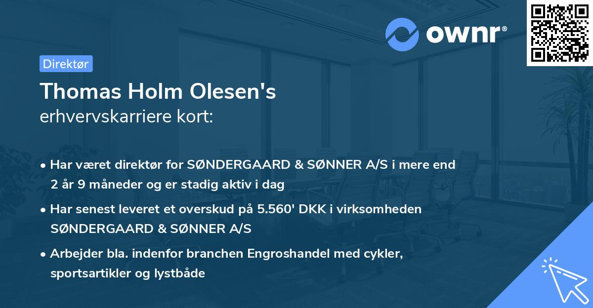 Thomas Holm Olesen's erhvervskarriere kort