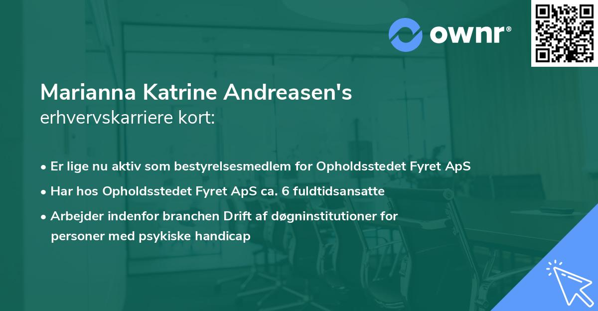 Marianna Katrine Andreasen's erhvervskarriere kort