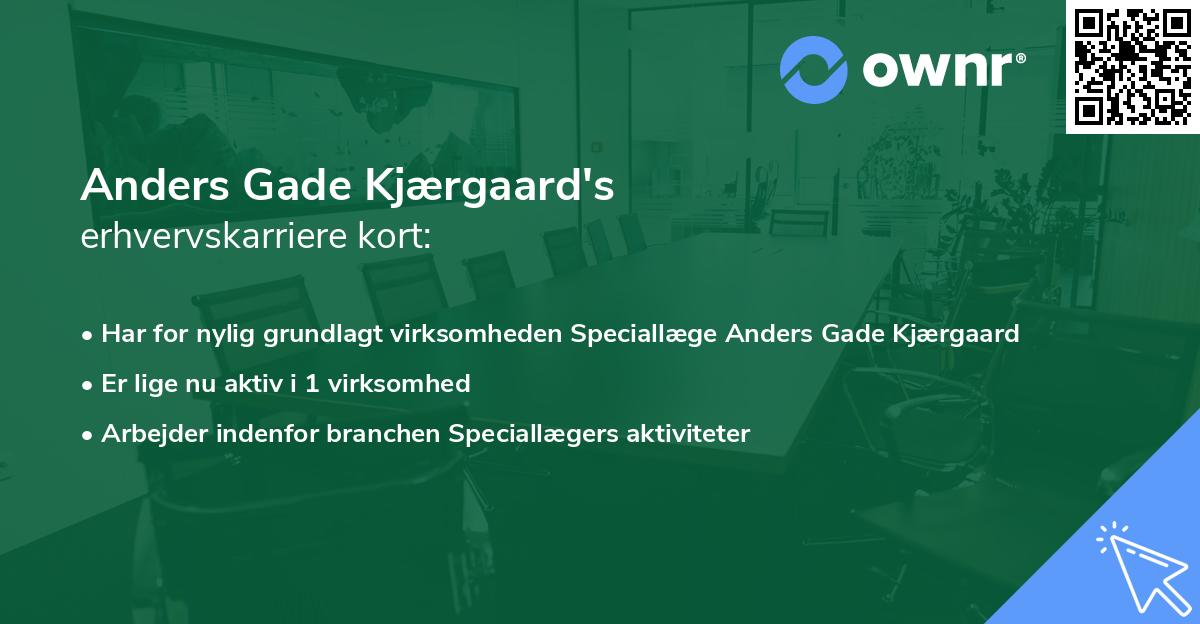 Anders Gade Kjærgaard's erhvervskarriere kort