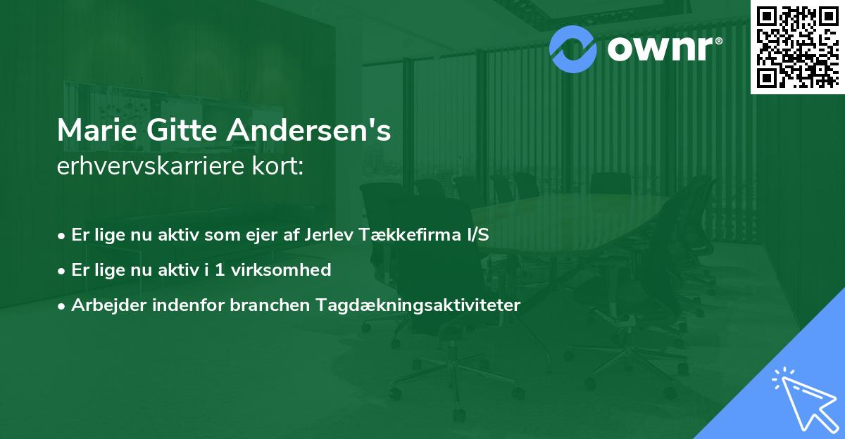 Marie Gitte Andersen's erhvervskarriere kort
