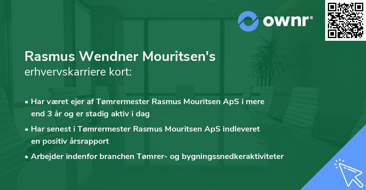 Rasmus Wendner Mouritsen's erhvervskarriere kort