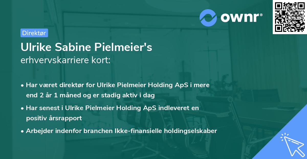 Ulrike Sabine Pielmeier's erhvervskarriere kort