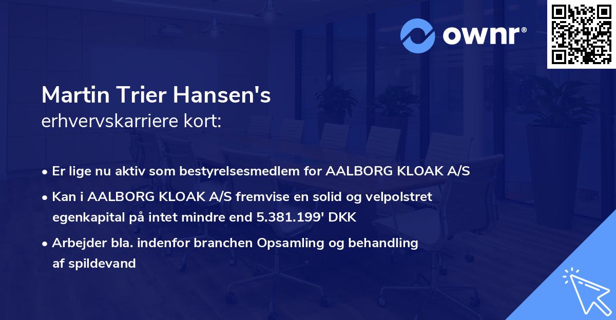 Martin Trier Hansen's erhvervskarriere kort