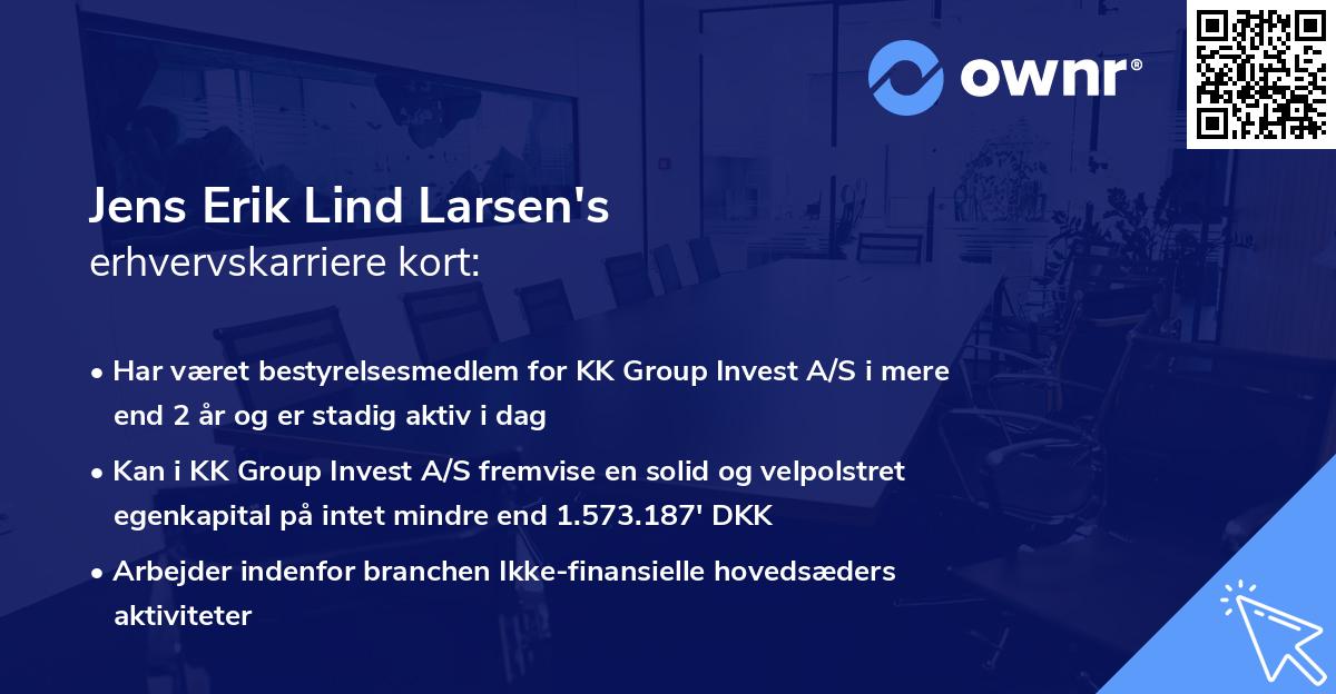 Jens Erik Lind Larsen's erhvervskarriere kort
