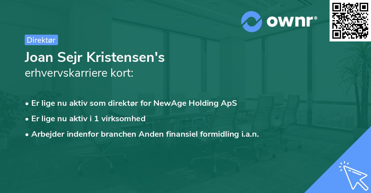 Joan Sejr Kristensen's erhvervskarriere kort