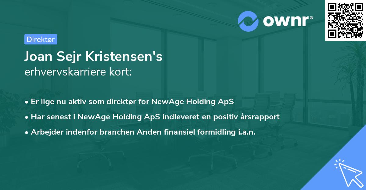 Joan Sejr Kristensen's erhvervskarriere kort