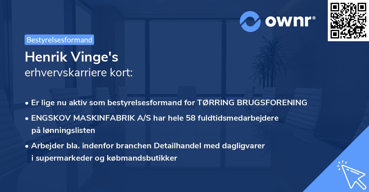 Henrik Vinge's erhvervskarriere kort
