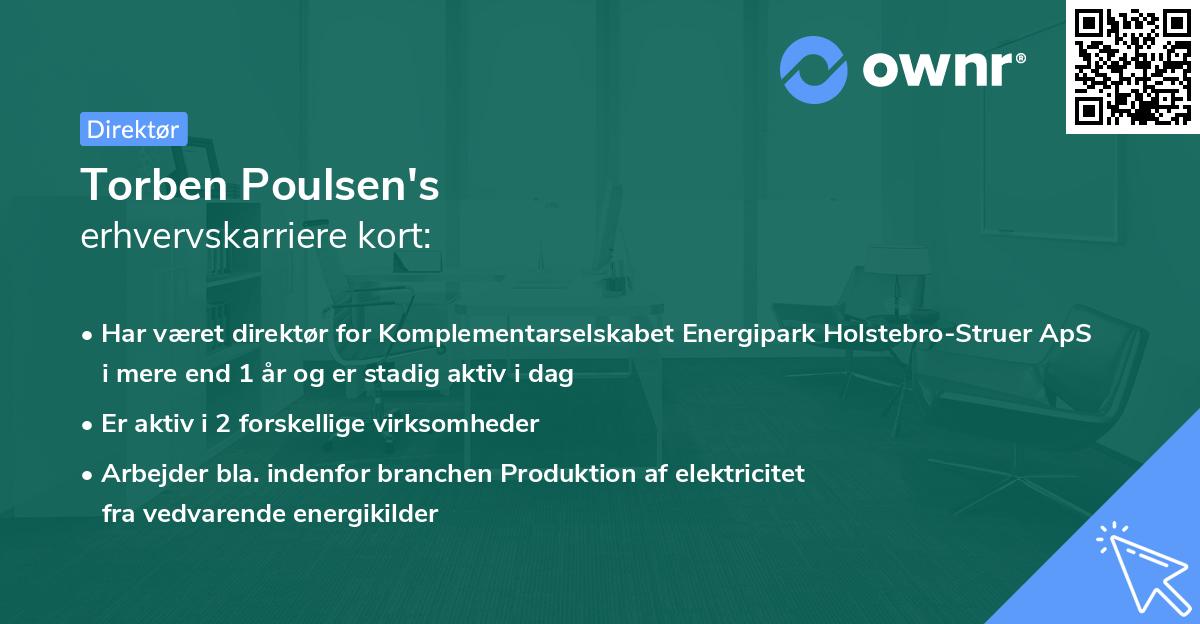 Torben Poulsen's erhvervskarriere kort