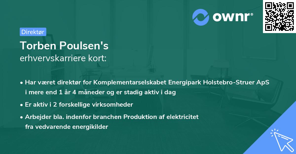 Torben Poulsen's erhvervskarriere kort