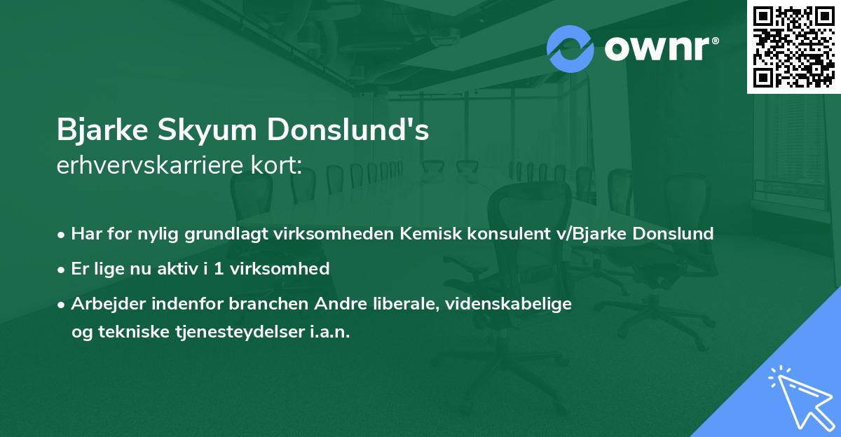 Bjarke Skyum Donslund's erhvervskarriere kort